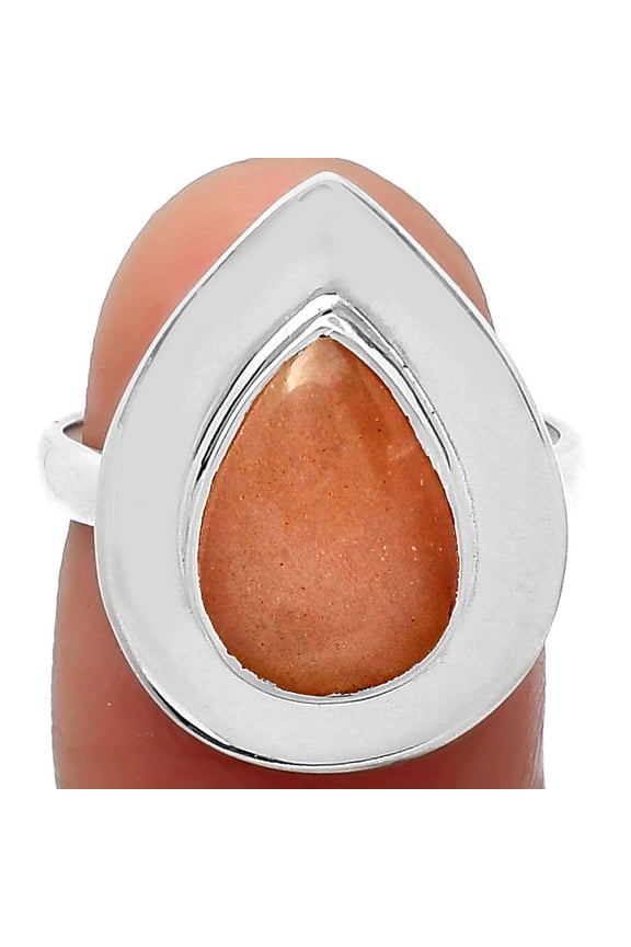 Natural Peach Moonstone 925 Sterling Silver Ring s.7 Jewelry R-1082 SDR159182