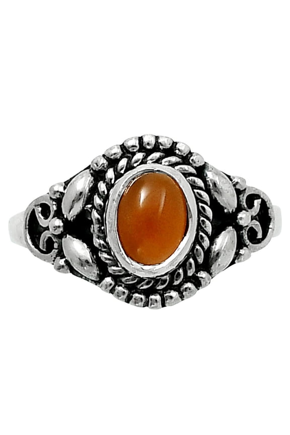Natural Peach Moonstone 925 Sterling Silver Ring s.8 Jewelry R-1286 SDR248227