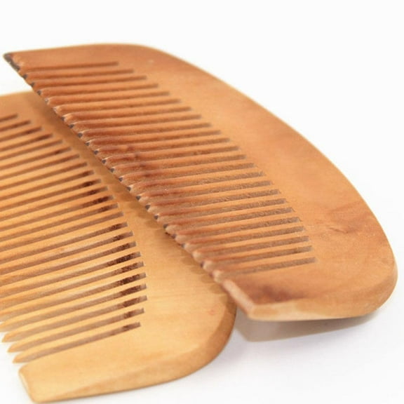 Natural Peach Wood Comb for Scalp Massage, Anti-Static Hair Care, Portable Design