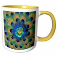 thumbnail image 1 of 3drose, Natural Peacock Feather Patterns, -as10 Dfr0096 - David R. Frazier, 11oz Two-tone Yellow Mug, 1 of 6