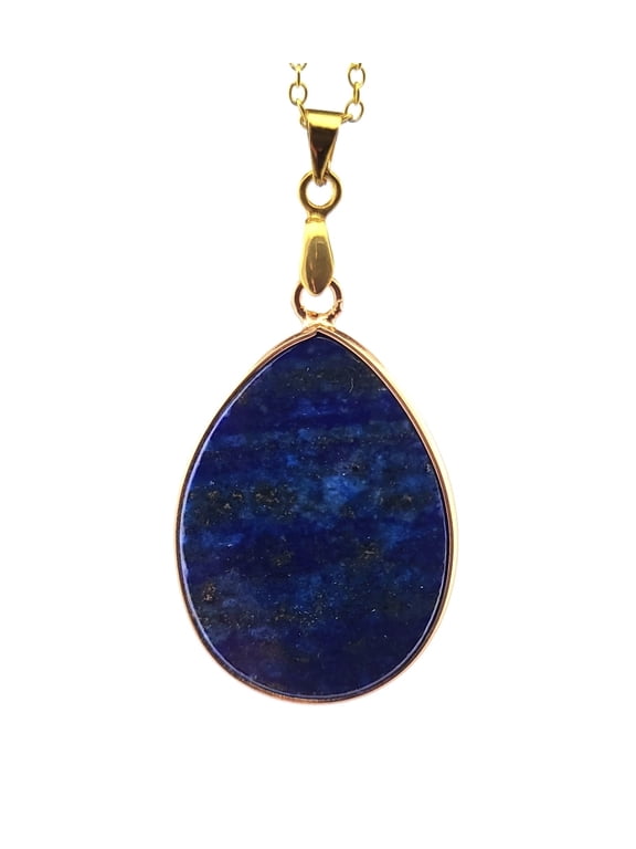 Natural Pear Lapis Lazuli Gold Necklace NPLLGN