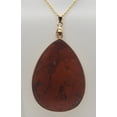 thumbnail image 1 of Natural Pear Red Jasper Gold Necklace, 1 of 5
