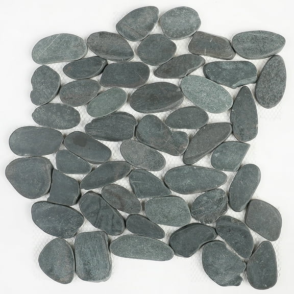 Natural Pebble Stone Tiles, Mixed Color, StoneCreek 12x12 in Durable for Kitchen Backsplash, Bathroom Floors, Wall Covering, Outdoor Applications, 6 Pieces per Box, Perfect for DIY & Professional Use