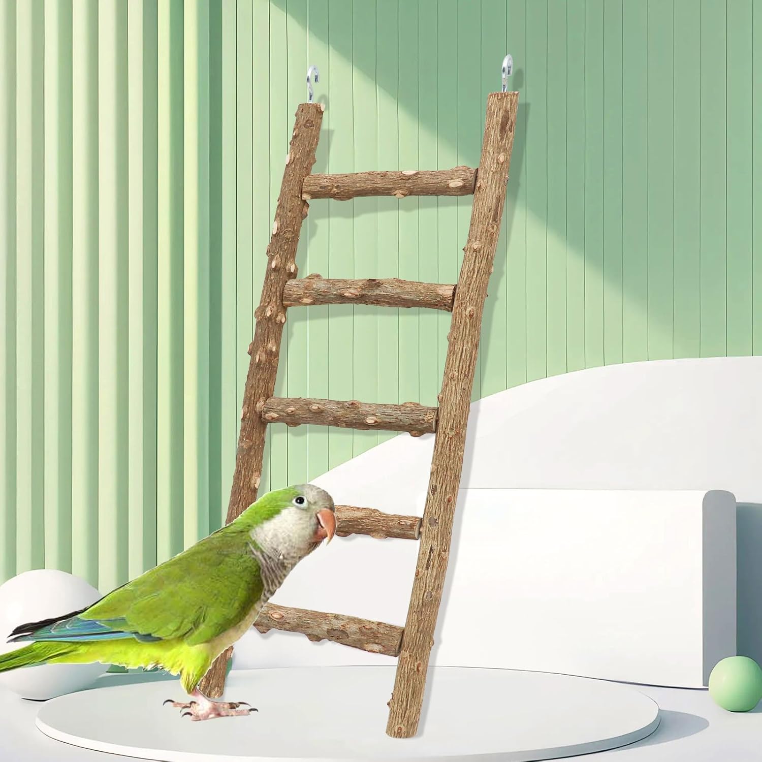 Natural Pepper Wood Parrot Ladder, Bird Climbing Toys for Parrots ...
