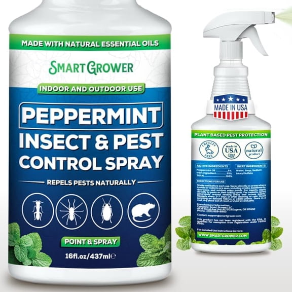All Natural Peppermint Oil Insect & Pest Control Spray Repels Mice, Spiders, Ants, for Home, Indoor, Outdoor, Garden Maximum Strength Ready to Use 16 FL OZ