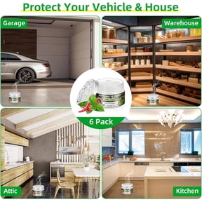 Natural Peppermint Oil Mouse Repellent for Car Engine - Safe Pest Control Solution - Set of 6 Packs