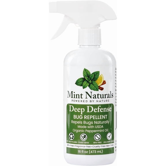 Natural Peppermint Oil Surface Spray  USDA Organic Peppermint Oil Formula That Helps Deter Pests & Insects in Home & Yard, 16 oz  Made in USA by