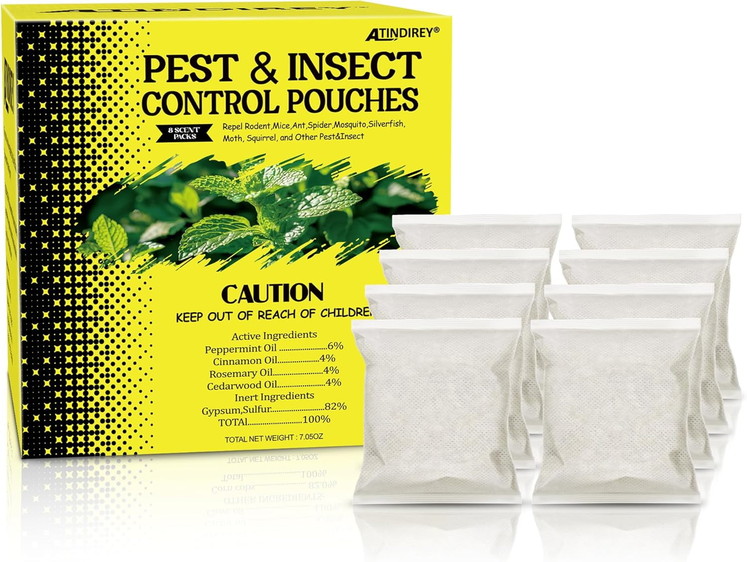 Natural Peppermint Spider lent Indoor Pet Safe & Ant Control Pouches ...