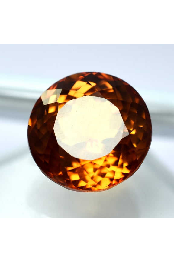 Natural Perfect Bluish Orange Round Cut 10.9 Ct Sapphire Gemstone CERTIFIED