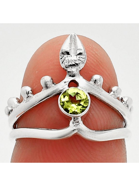 Natural Peridot 925 Sterling Silver Ring s.5 Jewelry R-1467 SDR236732