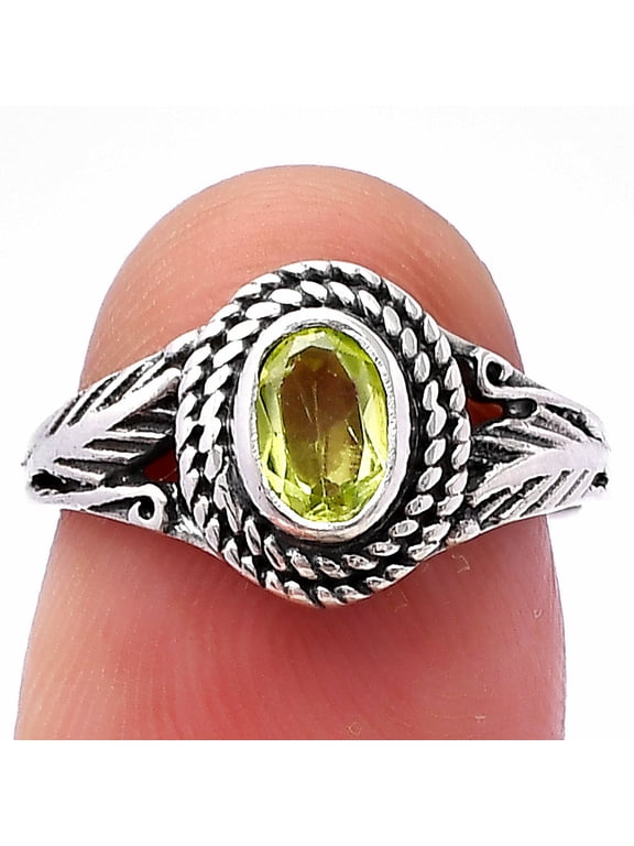 Natural Peridot 925 Sterling Silver Ring s.8 Jewelry DGR1131_E_8 R-1044