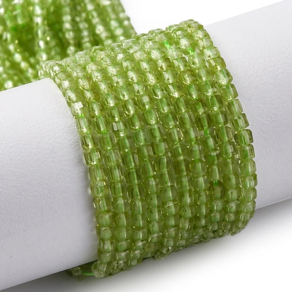 Natural Peridot Beads Stands Faceted Table Cut Cube 1.5~2.5x1.5~2.5x1.5~2mm Hole: 0.4mm about 183~186pcs/strand 15.35~15.55''(39~39.5cm)