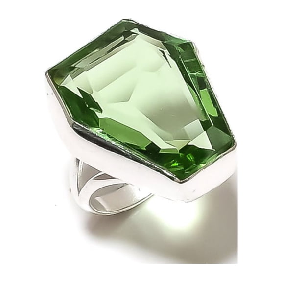 Natural Peridot Gemstone Handmade 925 Sterling Silver Gift Ring Size 5