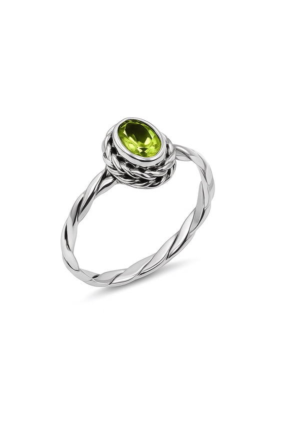 Natural Peridot Gemstone, Real 925 Sterling Silver Designer Finger Ring For Women And Men, Fashion Party Gift Modern Ring Jewelry By Artisans