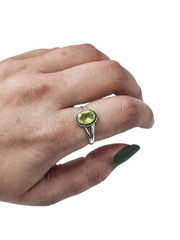 Natural Peridot Ring, AAA Peridot Gemstone Ring, August Birthstone, Adjustable Tiny Ring, Toe Ring, 925 Sterling Silver, Womens Ring, Christmas, Twisted Boho Ring, Handmade Statement Jewelry