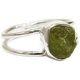 thumbnail image 1 of Natural Peridot Ring, Rough Peridot Gemstone Ring, August Birthstone, Double Band, 925 Sterling Silver, Womens Ring, Christmas, Thanksgiving, Handmade, Statement Jewelry, Rough Gemstone Jewelry, 1 of 6