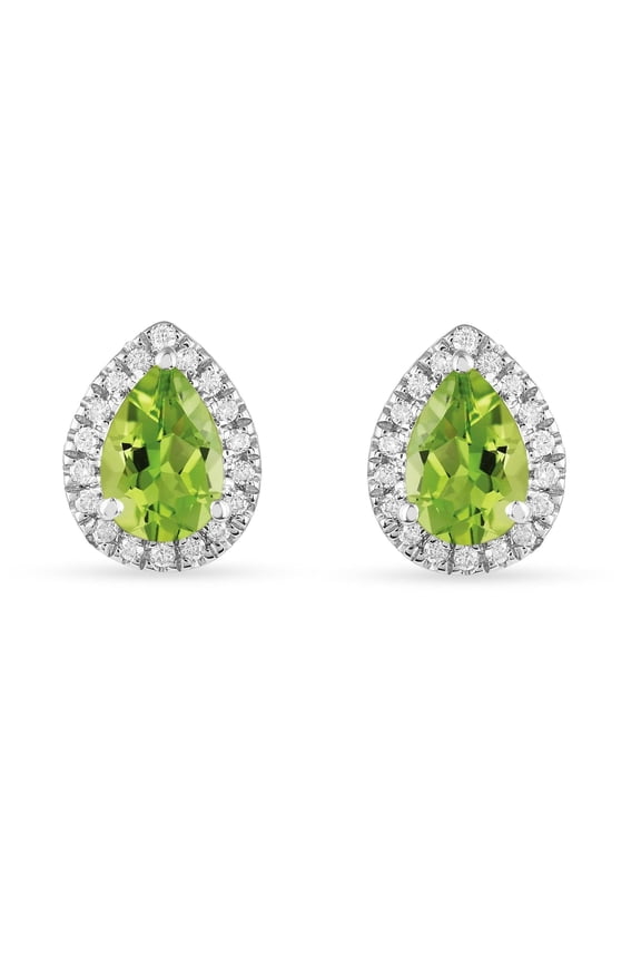 Peridot Stud Earrings for Women Sterling Silver August Birthstone Jewelry