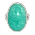 thumbnail image 1 of Natural Peruvian Amazonite 925 Sterling Silver Ring Jewelry s.8 ALLR-24853, 1 of 1