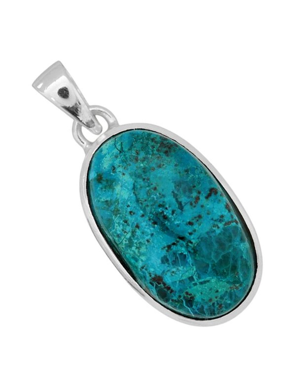 Natural Peruvian Blue Opal 925 Silver Plated Pendant Jewelry WP99-10047