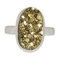 thumbnail image 1 of Natural Peruvian Golden Pyrite 925 Sterling Silver Ring Jewelry s.8 ALLR-29967, 1 of 1