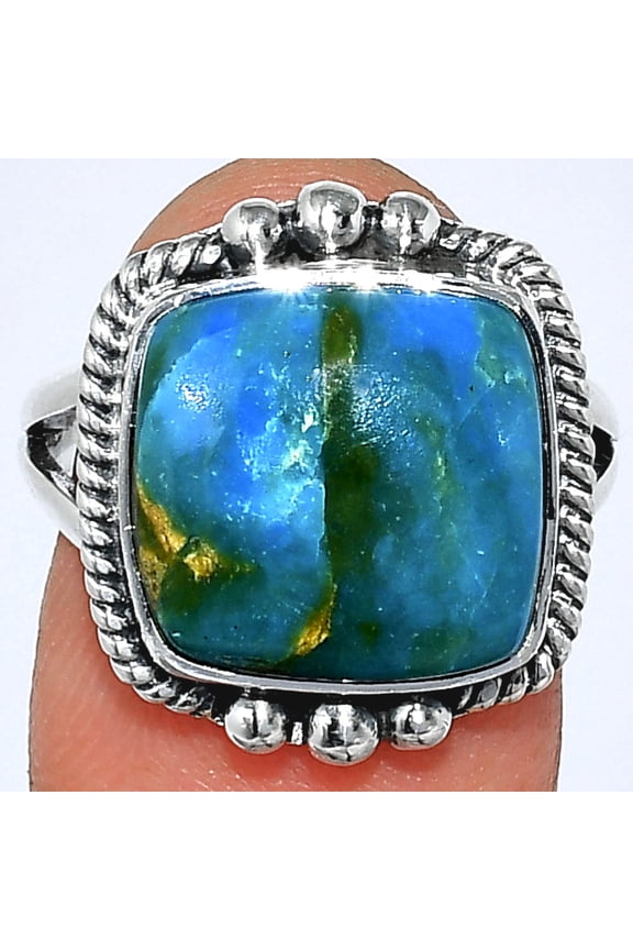 Natural Peruvian Opalina 925 Sterling Silver Ring s.8 Jewelry R-1253 SDR241064