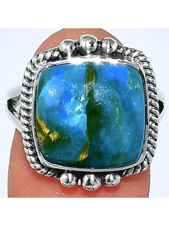 Natural Peruvian Opalina 925 Sterling Silver Ring s.8 Jewelry R-1253 SDR241064