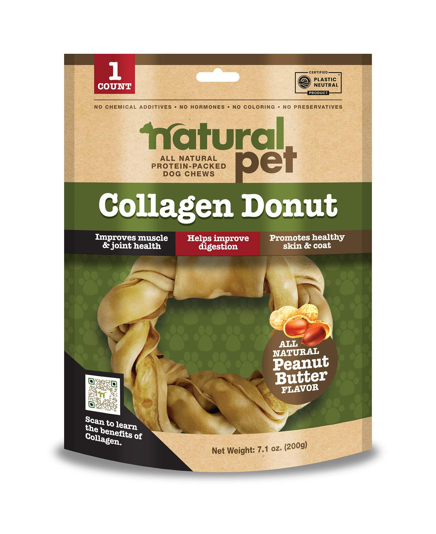 Natural Pet Peanut Butter Flavored Collagen Donut For Dogs