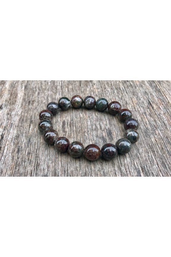 Natural Phantom Quartz 10mm Round Shape Smooth Cut Beads Stretchable Bracelet for Men & Women.