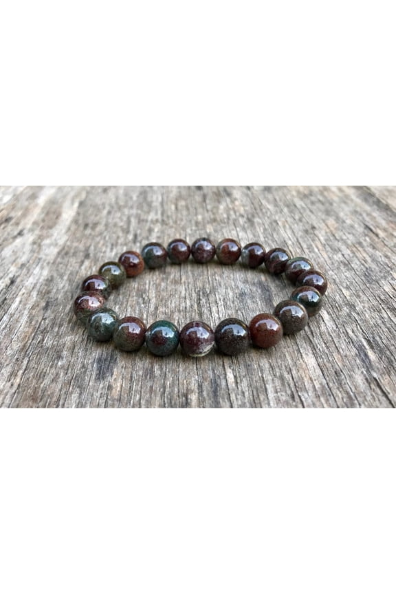 Natural Phantom Quartz 8mm Round Shape Smooth Cut Beads Stretchable Bracelet for Men & Women.