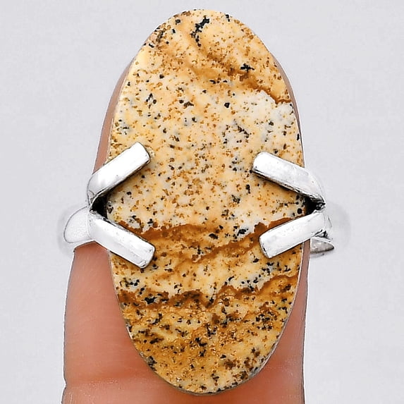 Natural Picture Jasper 925 Sterling Silver Ring s.8.5 Jewelry R-1504 SDR247133