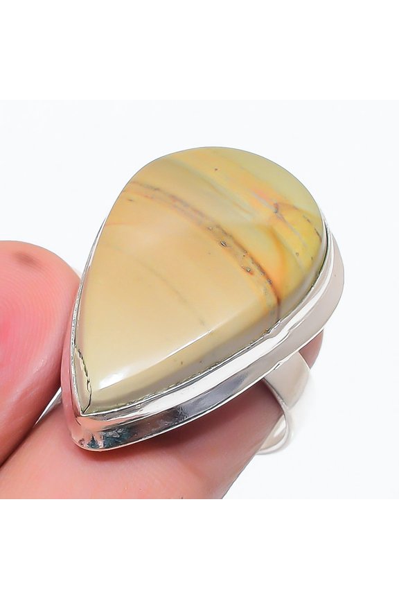 Natural Picture Jasper Gemstone 925 Sterling Silver Jewelry Ring Size 8