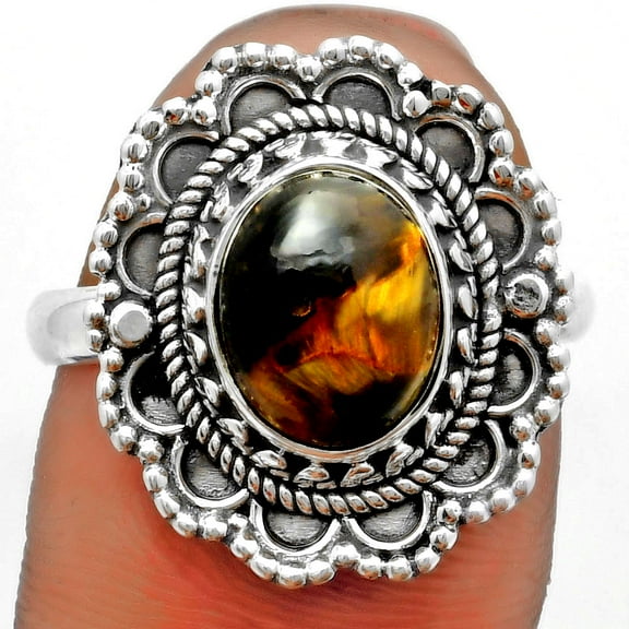 Natural Pietersite - Namibia 925 Sterling Silver Ring s.8 Jewelry R-1256 SDR171036