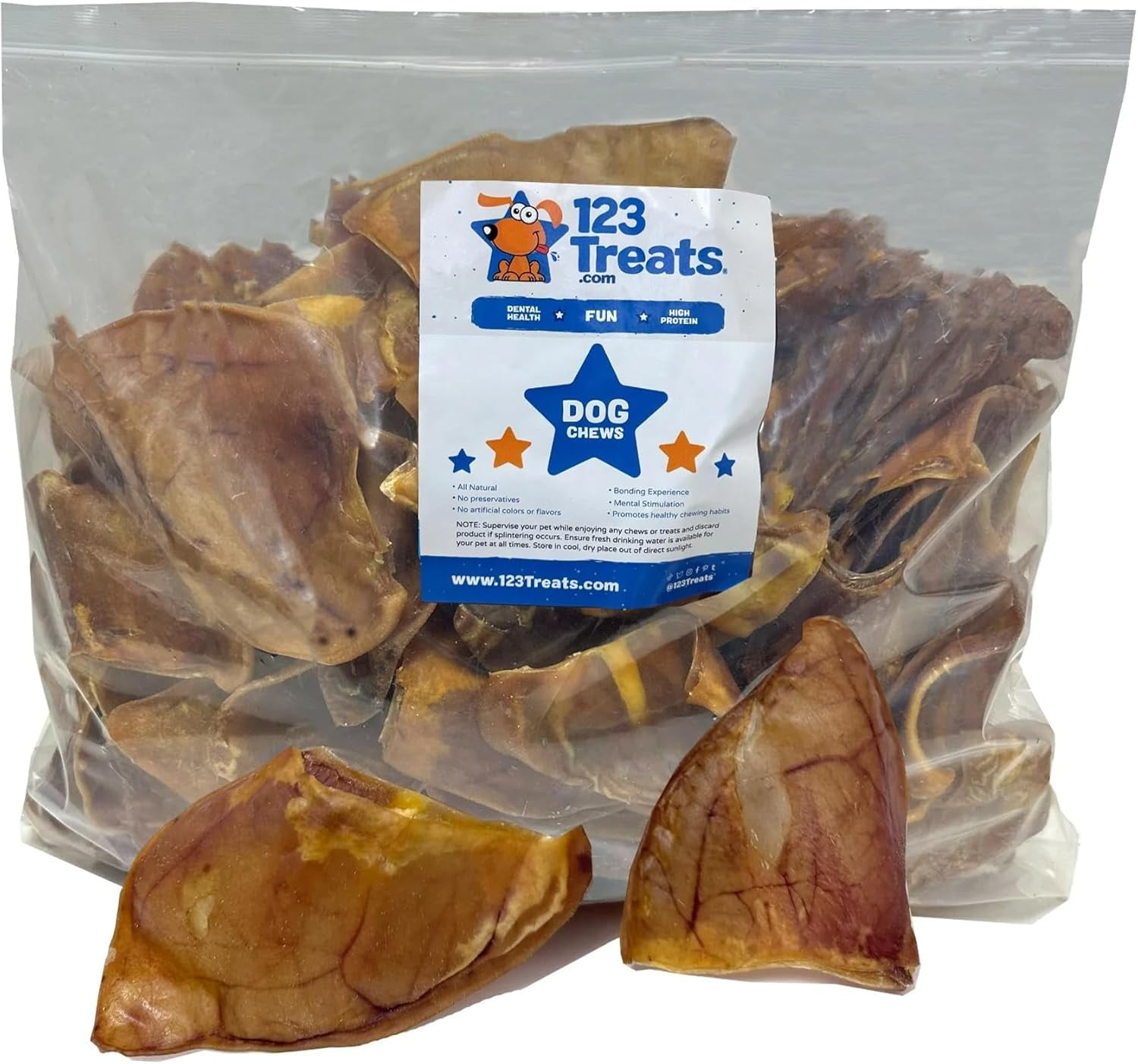 Natural Pig Ears for Dogs, 100% Natural Long Lasting Pork Dog Chews, Ideal for All Chewers, Delicious and Healthy Dog Treats, Pig Ears Large and Mix (one Pack of 100)