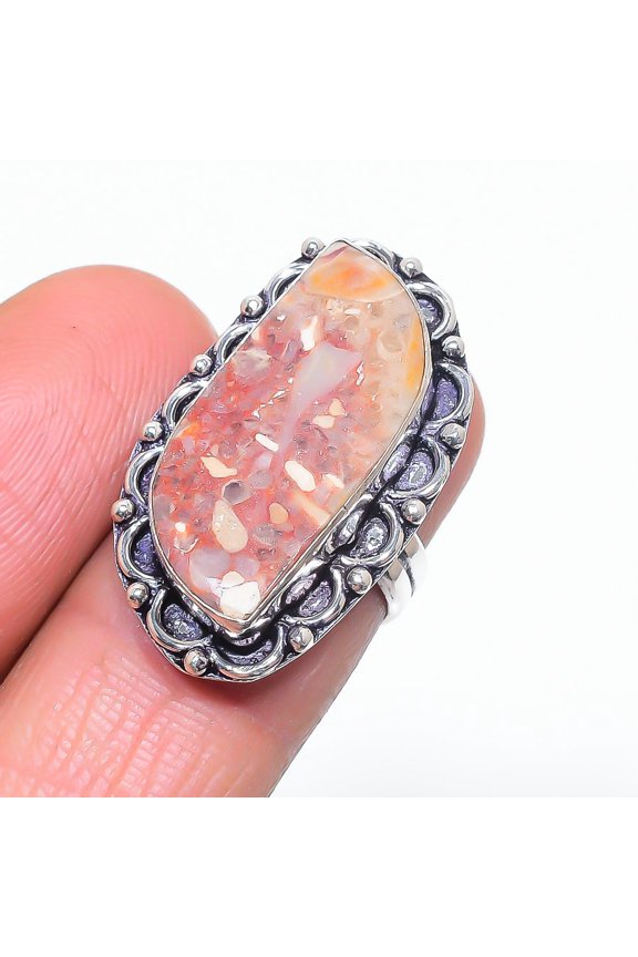 Natural Pilbara Jasper Gemstone 925 Sterling Silver Jewelry Ring Size 6.5