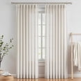 thumbnail image 1 of Natural Pinch Pleated Semi Sheer Curtains Textured Linen Blended Light Filtering Window Curtains 102 inch for Living Room Bedroom Pinch Pleat Drapes with Hooks 2 Panels 42" Wx102 L, 1 of 12