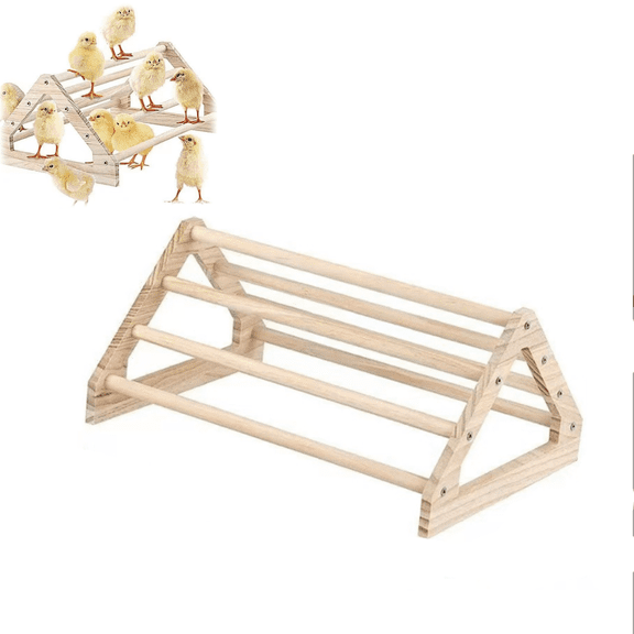 Natural Pine Wood Chicken Perch, Triangle Roosting Bar for Chicks Coop Brooder, Strong Wooden Jungle Gym Toy for Baby Chickens Quail Parrots(wwx)
