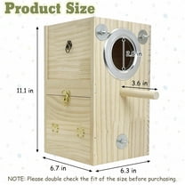 Natural Pine Wood Parakeet Nesting Box for Birds Breeding and Playing -  Aviary Accessory
