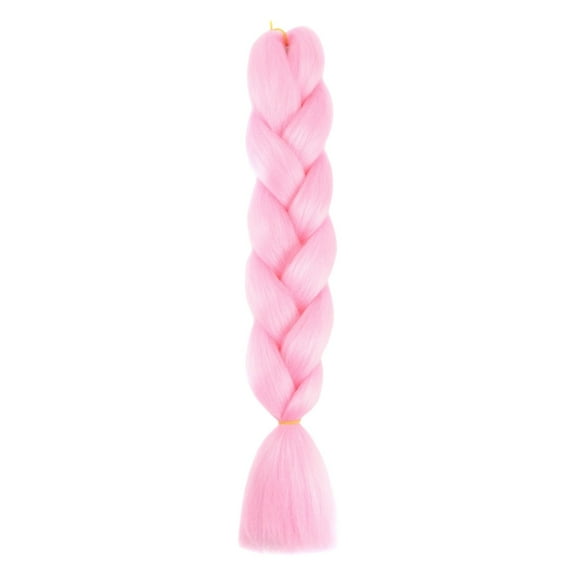 Natural Pink Braiding Hair Extensions High Temperature Fiber Jumbo Braiding Hair Extensions One Pack Black Braiding Hair(1pc-24 Inch)