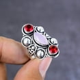 thumbnail image 1 of Natural Pink Chalcedony,Garnet Gemstone 925 Sterling Silver Gift Ring S.7, 1 of 4
