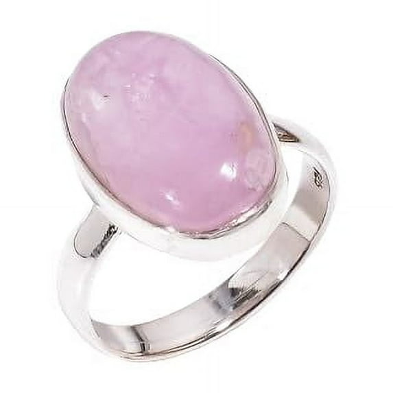 Natural Pink Kunzite Stone 925 SterlingSilver Statement Ring Gift Jewelry for Women