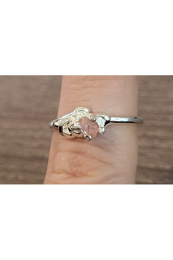 Natural Pink Montana Sapphire Silver Ring, Size 6.5 NPMSSRS65