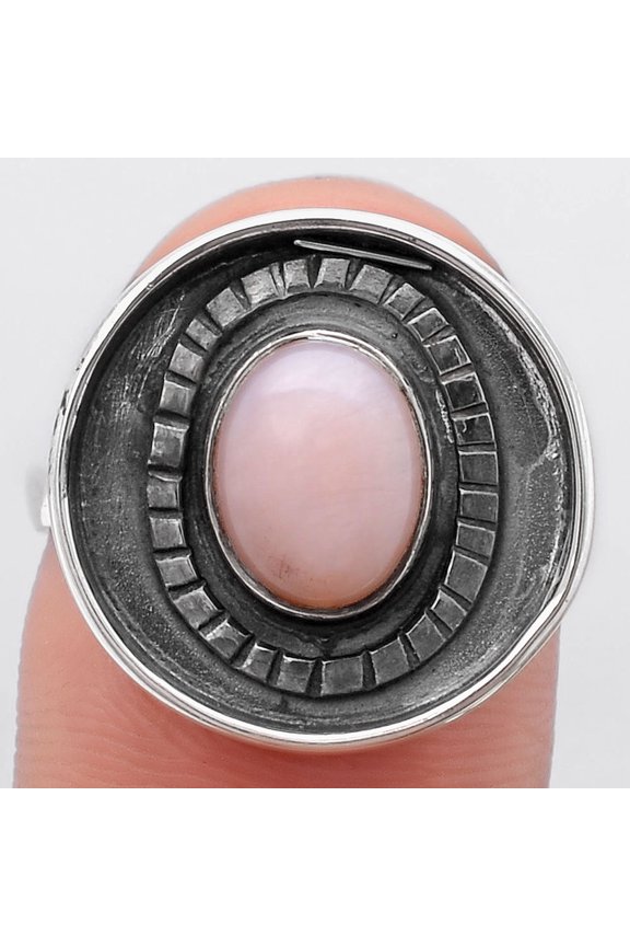 Natural Pink Opal 925 Sterling Silver Ring s.8 Jewelry R-1080 SDR245611