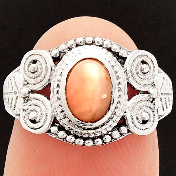 Natural Pink Opal - Australia 925 Sterling Silver Ring s.6 Jewelry R-1280 SDR233786