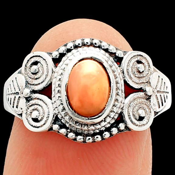 Natural Pink Opal - Australia 925 Sterling Silver Ring s.7.5 Jewelry R-1280 SDR233788