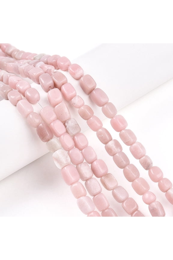 Natural Pink Opal Beads Strands Tumbled Stone 3.5~8.5x4.5~7.5x4.5~7.5mm Hole: 0.7mm about 53~60pcs/strand 14.96~15.55 inch(38~39.5cm)