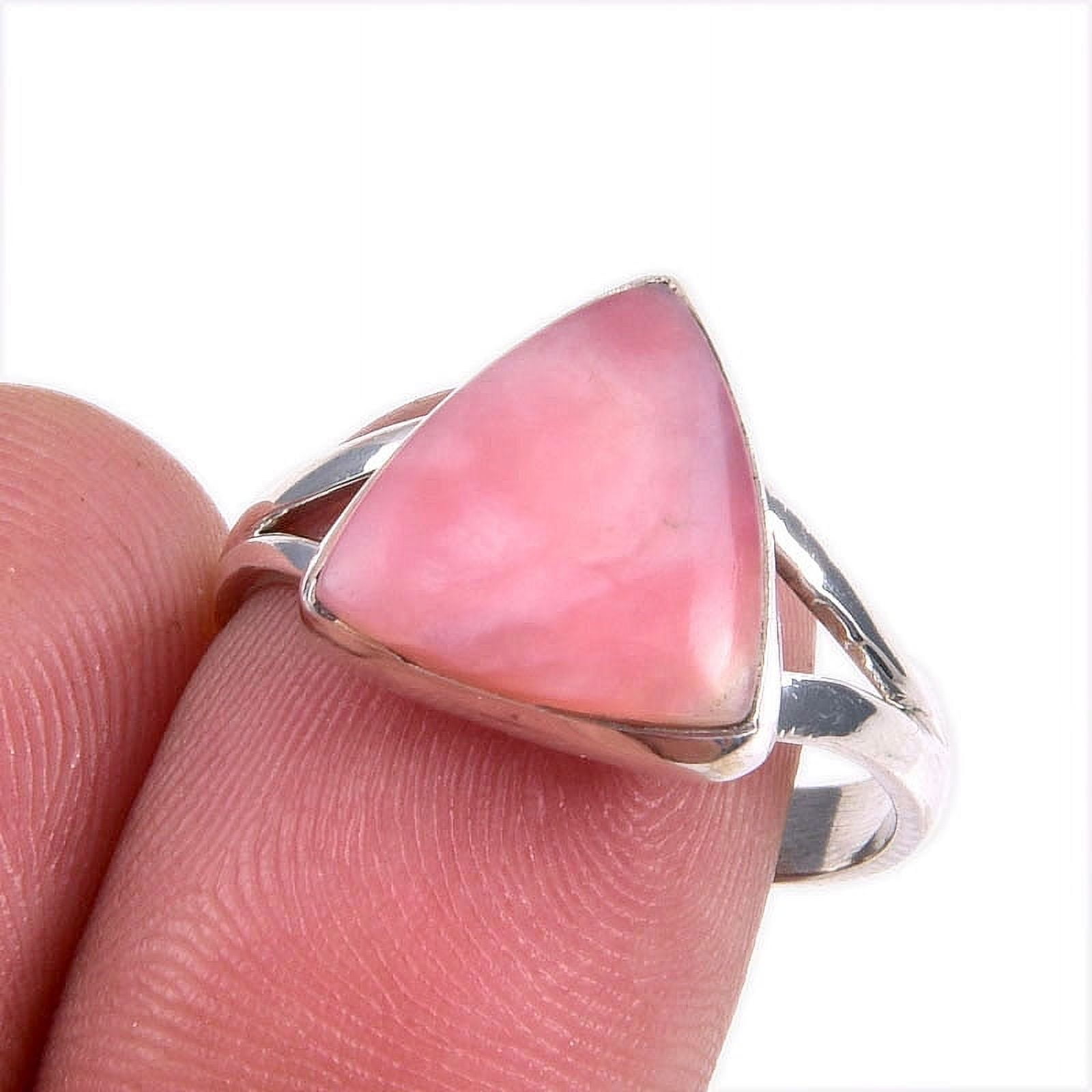 DIVINESILVERUSAINC Natural Pink Opal Gemstone 925 Solid Sterling Silver Jewelry Ring Size 9