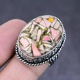 thumbnail image 1 of Natural Pink Opal Gemstone Handmade 925 Sterling Silver Jewelry Ring Size 8, 1 of 2