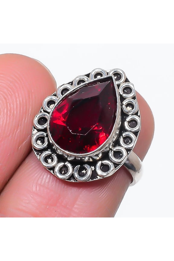 Natural Pink Rubillite Gemstone 925 Sterling Silver Jewelry Ring Size 5.5
