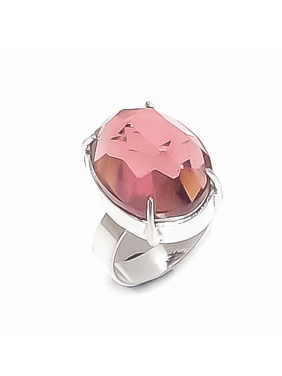 Natural Pink Rubillite Gemstone 925 Sterling Silver Jewelry Ring Size 7