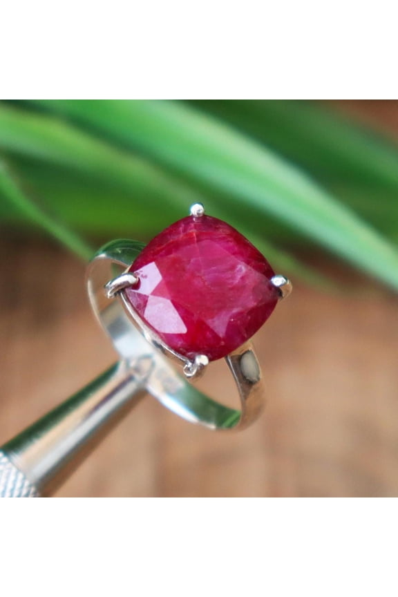 Natural Pink Ruby Gemstone Ring, 925 Sterling Pure Silver Ring, Charm Ring, Healing Crystal Stone Ring, Pink Stone Ring, Women Ruby Ring,...